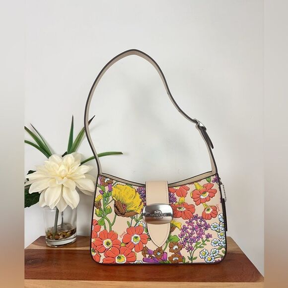 NWT Coach Eliza Shoulder Bag With Floral Print - Picture 2 of 7